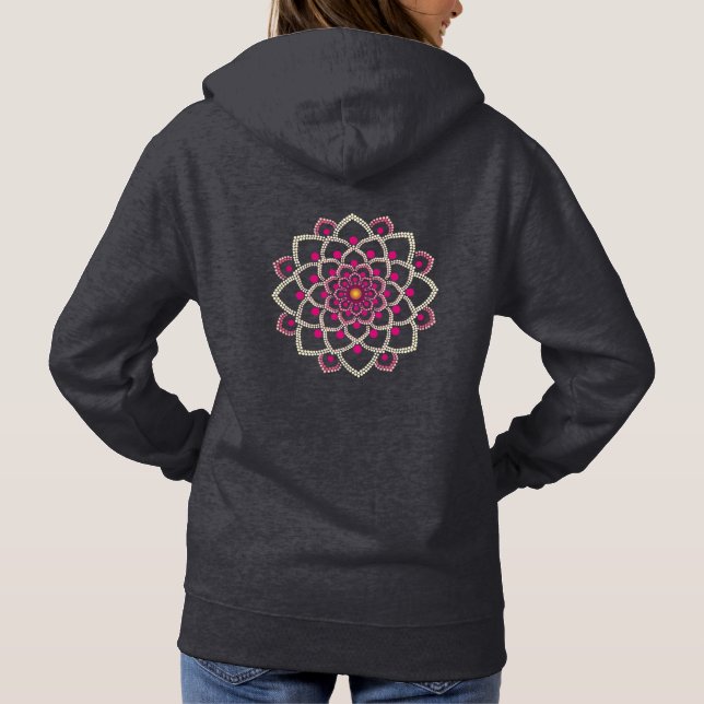 Sudadera Mandala rosa simple (Reverso)