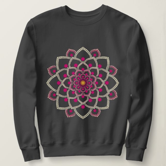 Sudadera Mandala rosa simple (Anverso del diseño)