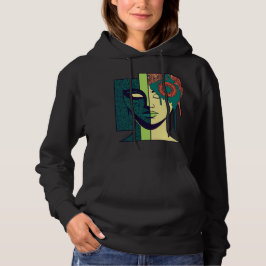 Sudadera Mandala Split Face Abstract Art