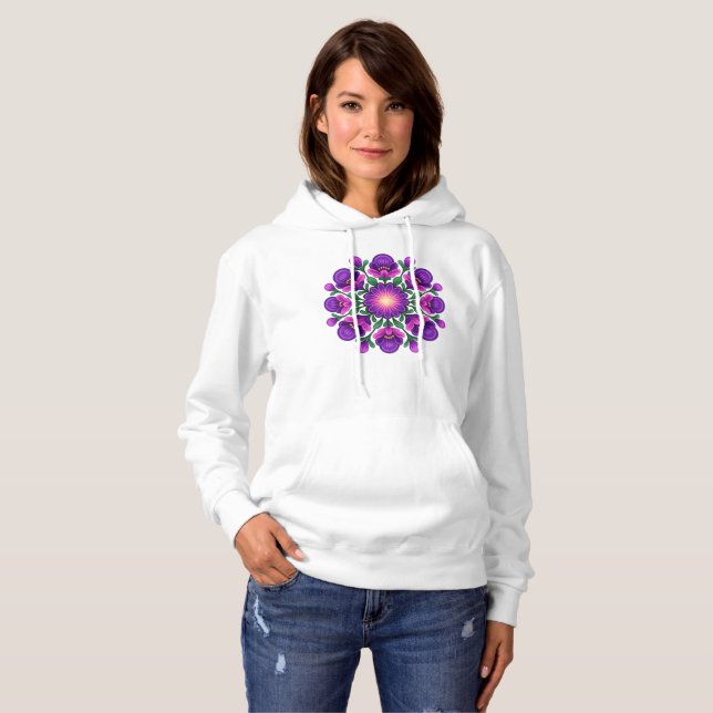 Sudadera Mandala verde rosa morado (Anverso completo)