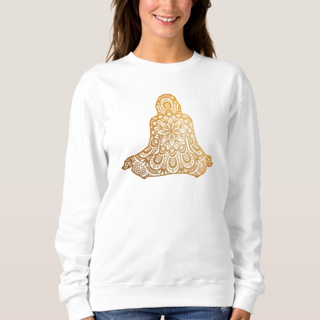 Sudadera Mandala Yoga Pose Mandala Line Art Mandala (Anverso)
