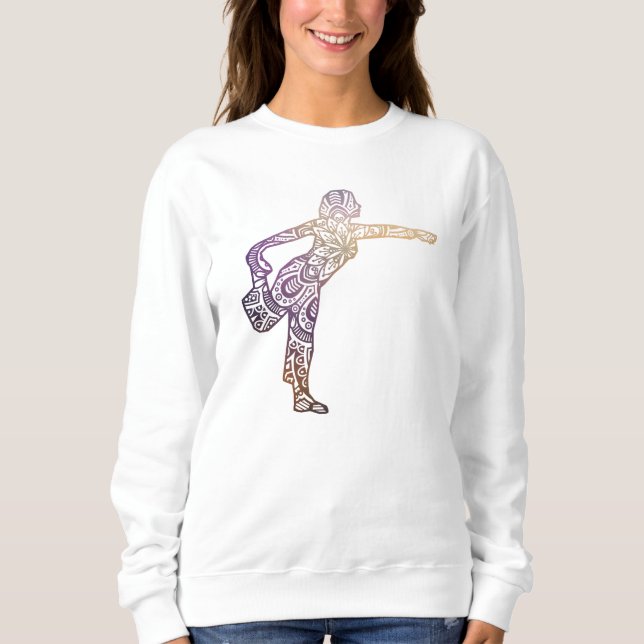 Sudadera Mandala Yoga Pose Mandala Line Art Mandala (Anverso)