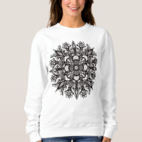 Mandalas de Hongos Alucinógenos en Blanco y Negro