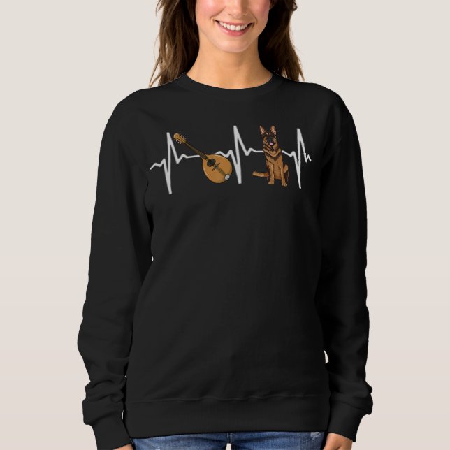 Sudadera Mandolin German Shepherd Heartbeat Dog (Anverso)