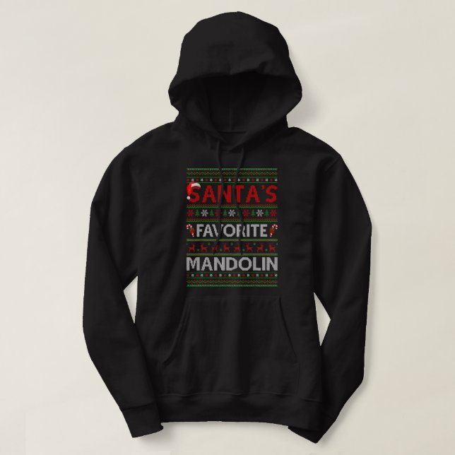 Sudadera Mandolin Lover Feo Navidad iluminando amigos favor (Diseño del anverso)