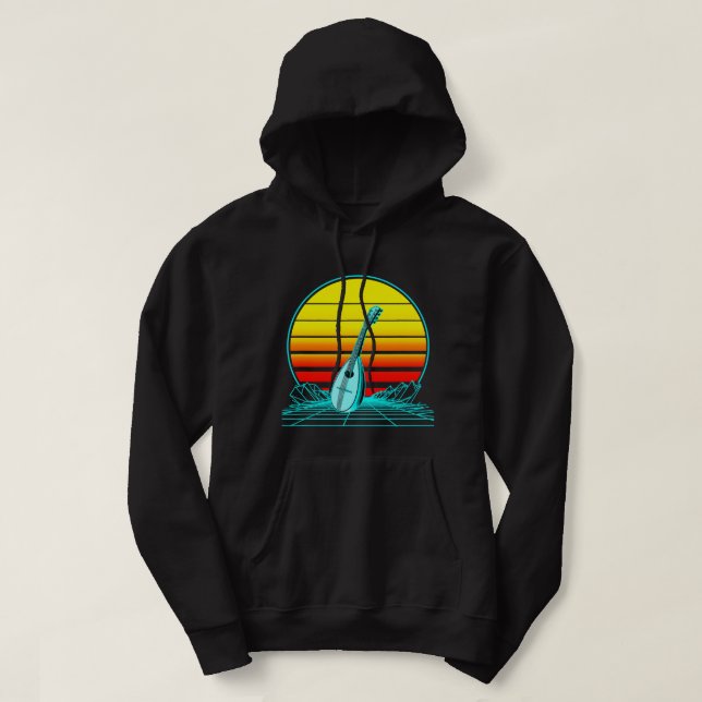 Sudadera Mandolin Lover Retro Vintage Sunset Mandolin (Diseño del anverso)
