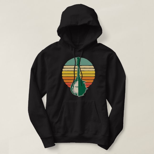 Sudadera Mandolin Lover Trees Reflection 80s Retro Sunset B (Diseño del anverso)