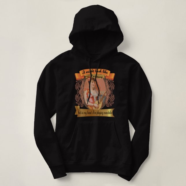 Sudadera Mandolin Lover Womens pero en mis pensamientos jue (Diseño del anverso)
