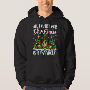 Sudadera Mandolin Lover Xmas Iluminando Santa Todo Lo Que Q