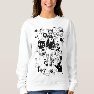 Sudadera manga kawaii black and white