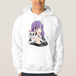 Sudadera Manga kawaii y amante de Anime y Gatos adorable Gr