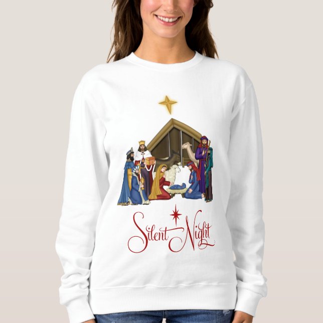 Sudadera Manger Scene Navidades Sweatshirt o camiseta (Anverso)