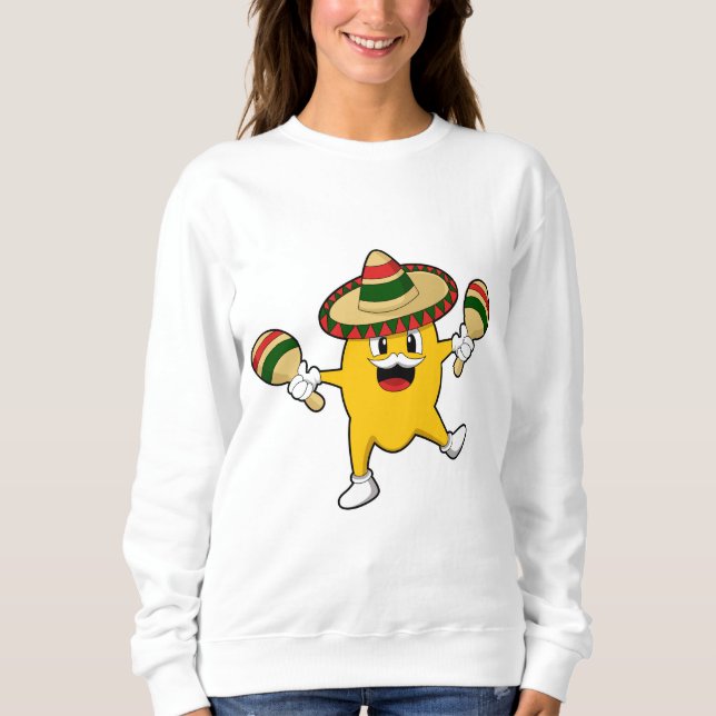 Sudadera Mango como músico con maraca (Anverso)