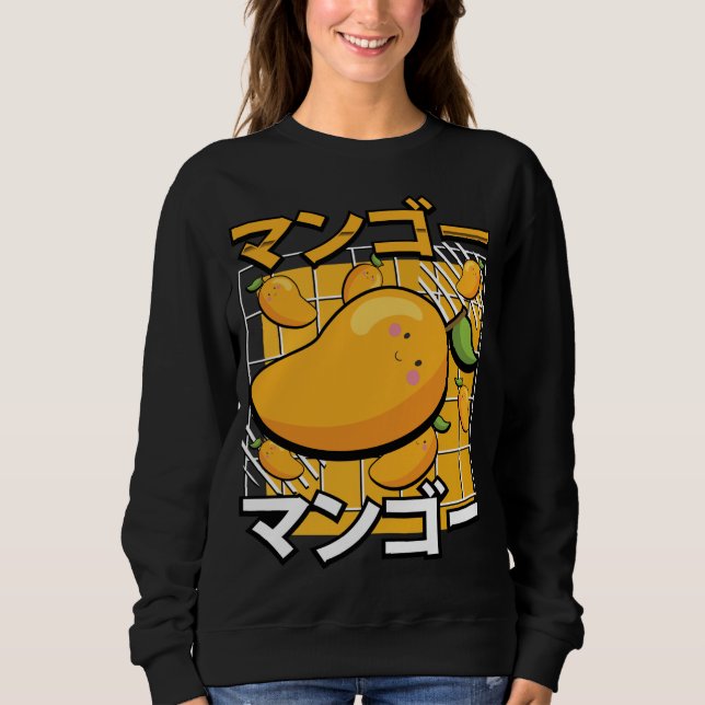 Sudadera Mango lindo Fruta Kawaii Anime retro japonés (Anverso)