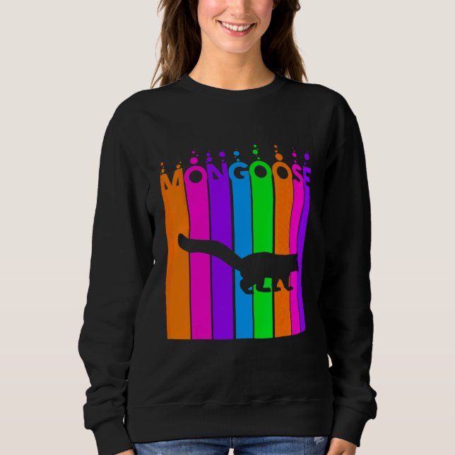 Sudadera Mangosta Animal Burbuja Arcoíris Con Silueta (Anverso)