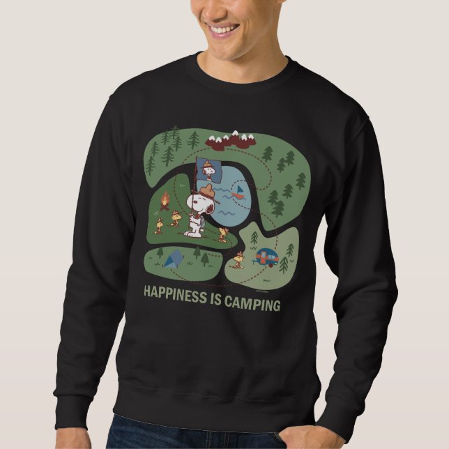Sudadera Maní | Snoopy & Woodstock Happiness is Camping (Anverso)