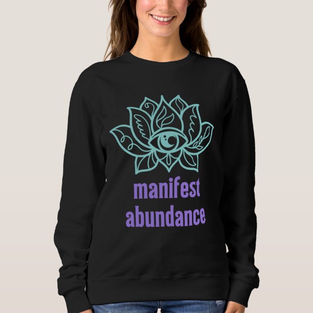 Sudadera Manifest Abundance New Age Spiritual Purple and Te (Anverso)