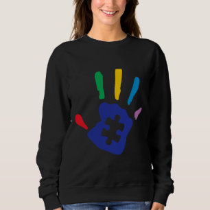 Sudadera Mano de autismo colorido