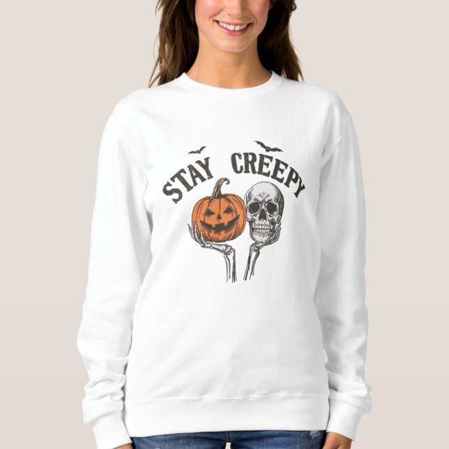 Sudadera Mano de esqueleto de Stay Creepe Retro Halloween (Anverso)