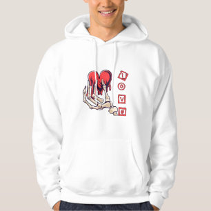 Sudadera Mano de esqueleto simbólico del amor que ofrece co