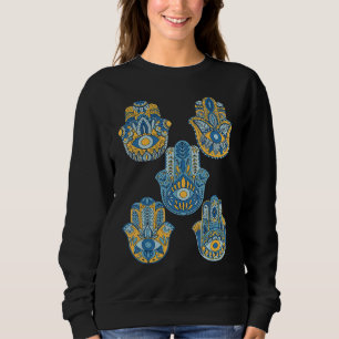 Sudadera Mano de Hamsa Ojo Religión Hinduismo Fatima Árabe