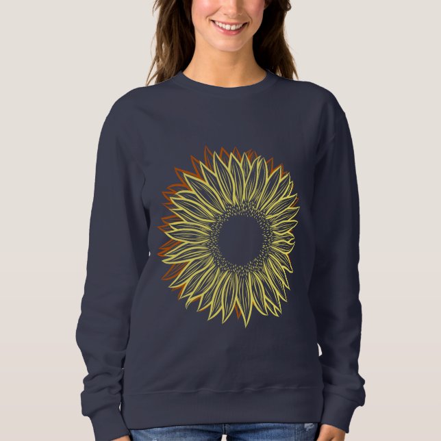 Sudadera Mano de luz floral de girasol rústico (Anverso)