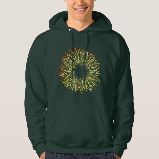 Sudadera Mano de luz floral de girasol rústico (Anverso)