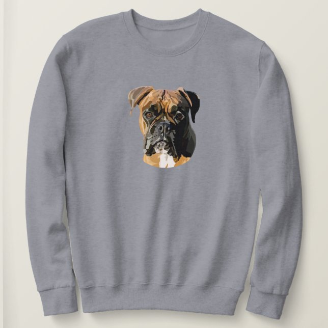 Sudadera Mano de perro de boxer dibuja arte digital (Anverso del diseño)