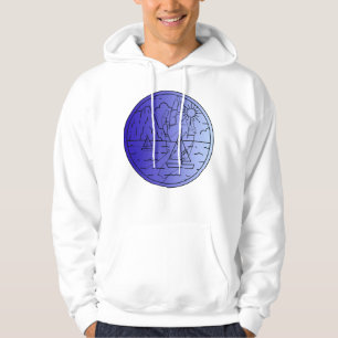 Sudadera Mano del Océano - Paisaje Marino Azul Minimalista