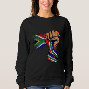 Sudadera MANO SOSTENER BANDERA ANTIGUA Bandera de Sudáfrica