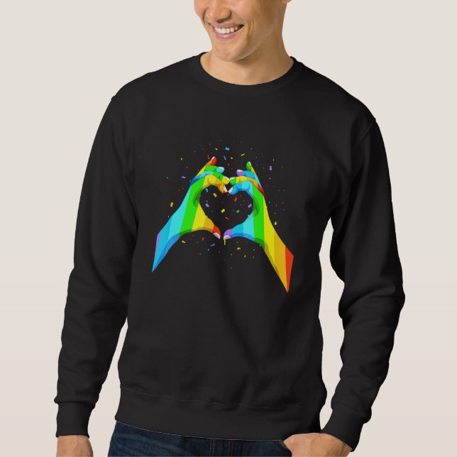 Sudadera Manos de corazón LGBT (Anverso)