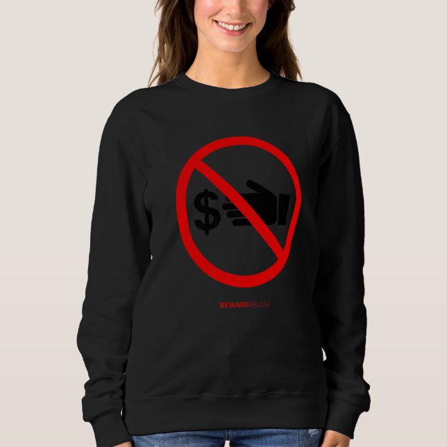 Sudadera Manos De Mi Dinero Sin Rótulo De Efectivo Permitid (Anverso)