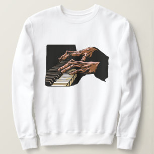 Sudadera Manos de Pianista Tocando el Piano –