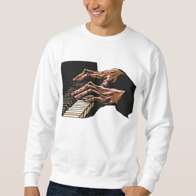 Sudadera Manos de Pianista Tocando el Piano –  (Anverso)
