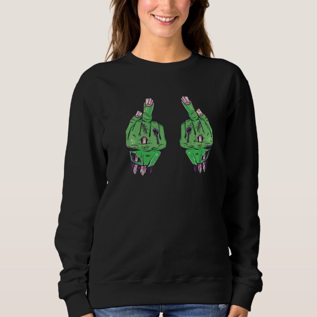 Sudadera Manos de zombi dedo medio Premium (Anverso)