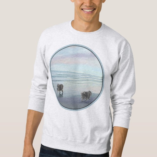 Sudadera Manos en la pintura de perro en la costa (Anverso)