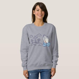 Sudadera Manos en oración y cruces del Calvario