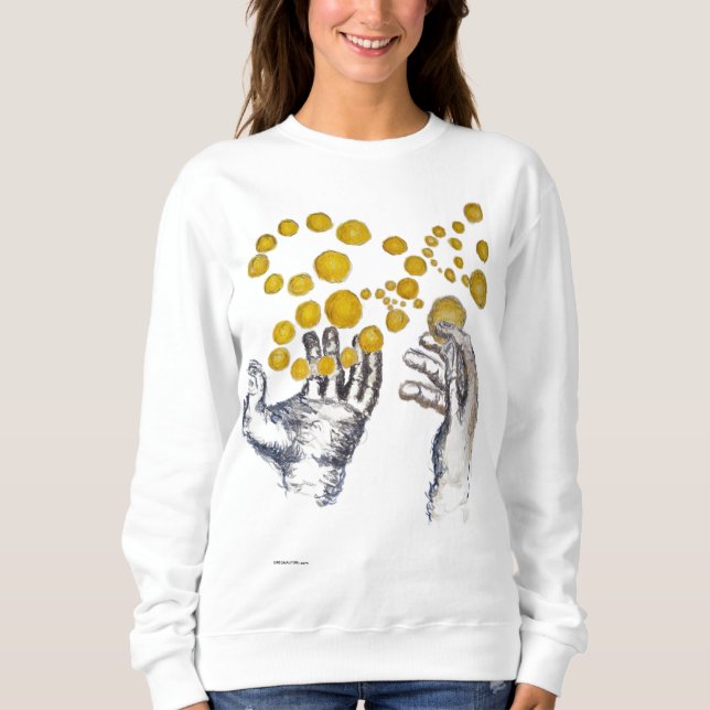Sudadera Manos Extendidas con Globos Dorados (Anverso)