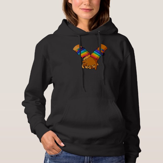 Sudadera Manos Manos Hombres Lgbt Orgullo Lesbiana Bisexual (Anverso)