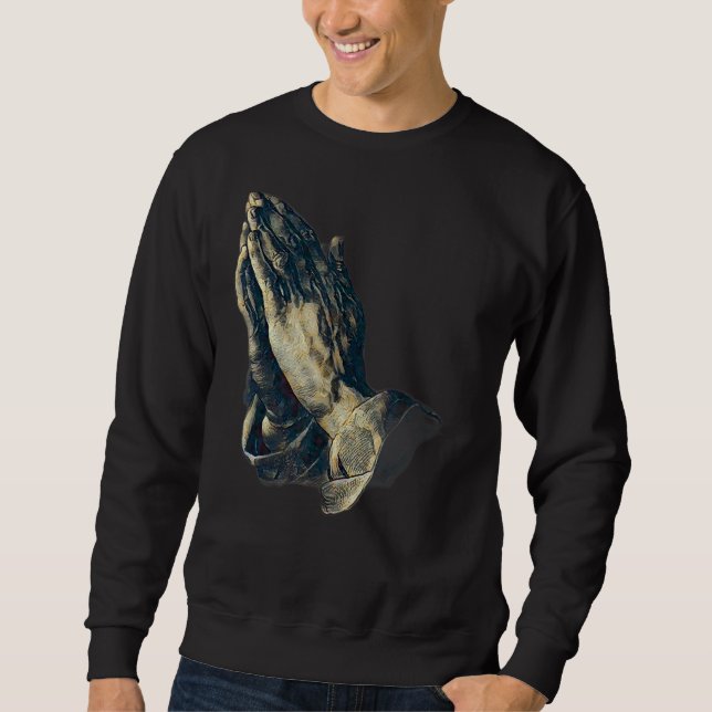 Sudadera Manos Rezando Amén Jesús 3 (Anverso)