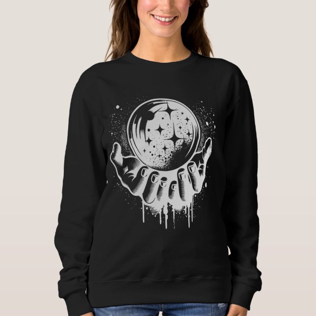 Sudadera Manos Sujetando Una Bola De Cristal Con Efecto De  (Anverso)
