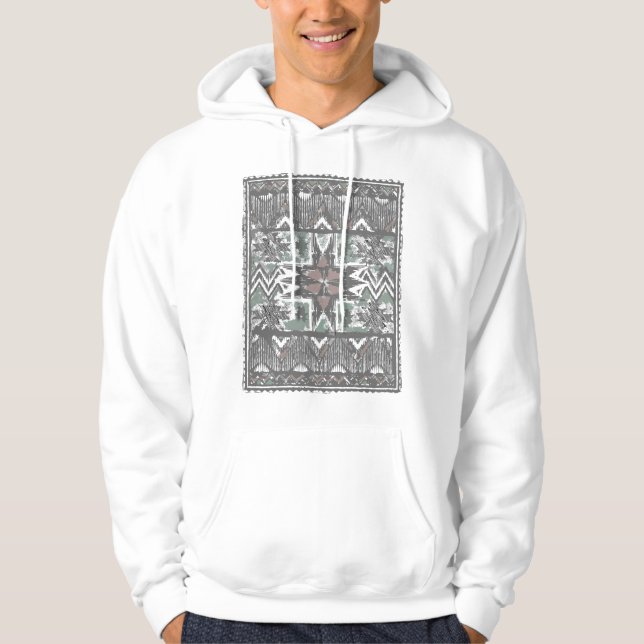 Sudadera Manta Boho Acuarela Patrón Geométrico Gráfico (Anverso)