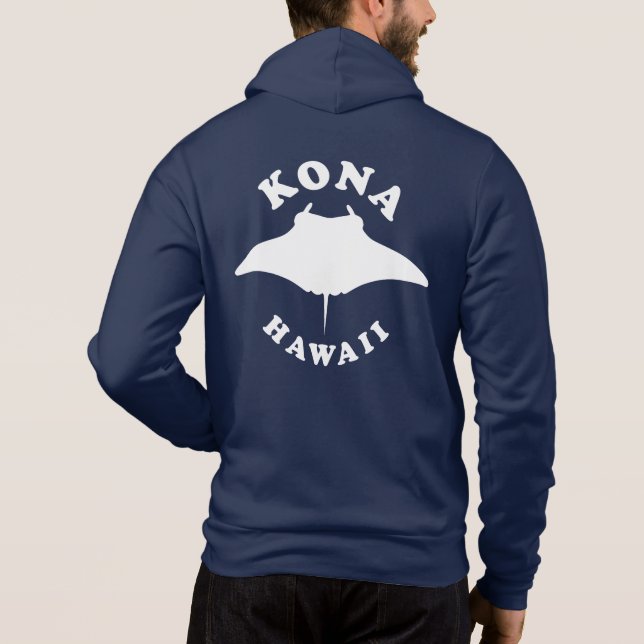 Sudadera Manta Ray buceando en Kona, Hawaii (Reverso)