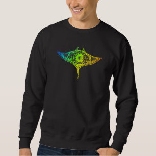 Sudadera Manta Ray Polinesia Art Maori Hawaii Tropical Sti