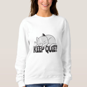 Sudadera Mantén callado Lazy durmiendo gato