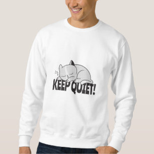 Sudadera Mantén callado Lazy durmiendo gato