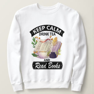 Sudadera Mantén El Té Tranquilo Y Lee Los Libros