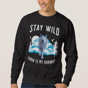 Sudadera Mantén Fiero la Nieve es mi Pasarela Arte de Lobo