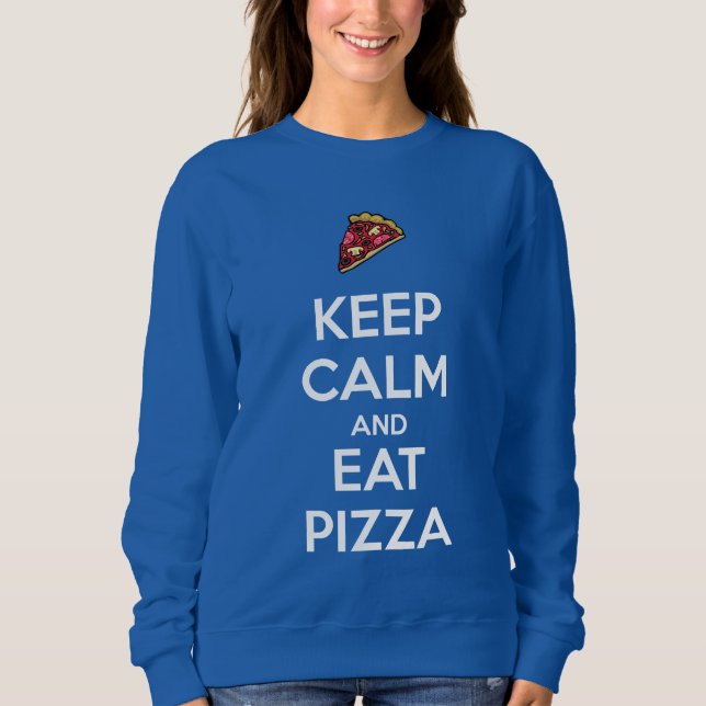 Sudadera Mantén la Calma y Come Pizza 2 (Anverso)