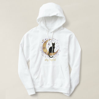 Sudadera Mantén Magia Gata Negra Luna Celestial Brujería 